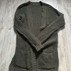 Express Olive Green Knit Cardigan